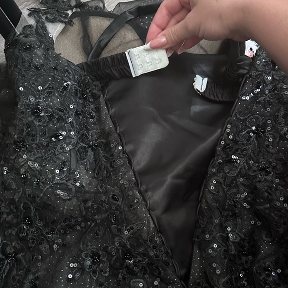 Black Wedding Dress Beaded Black wedding gown Size 10,12 Black Bridal Gown New - Picture 7 of 12